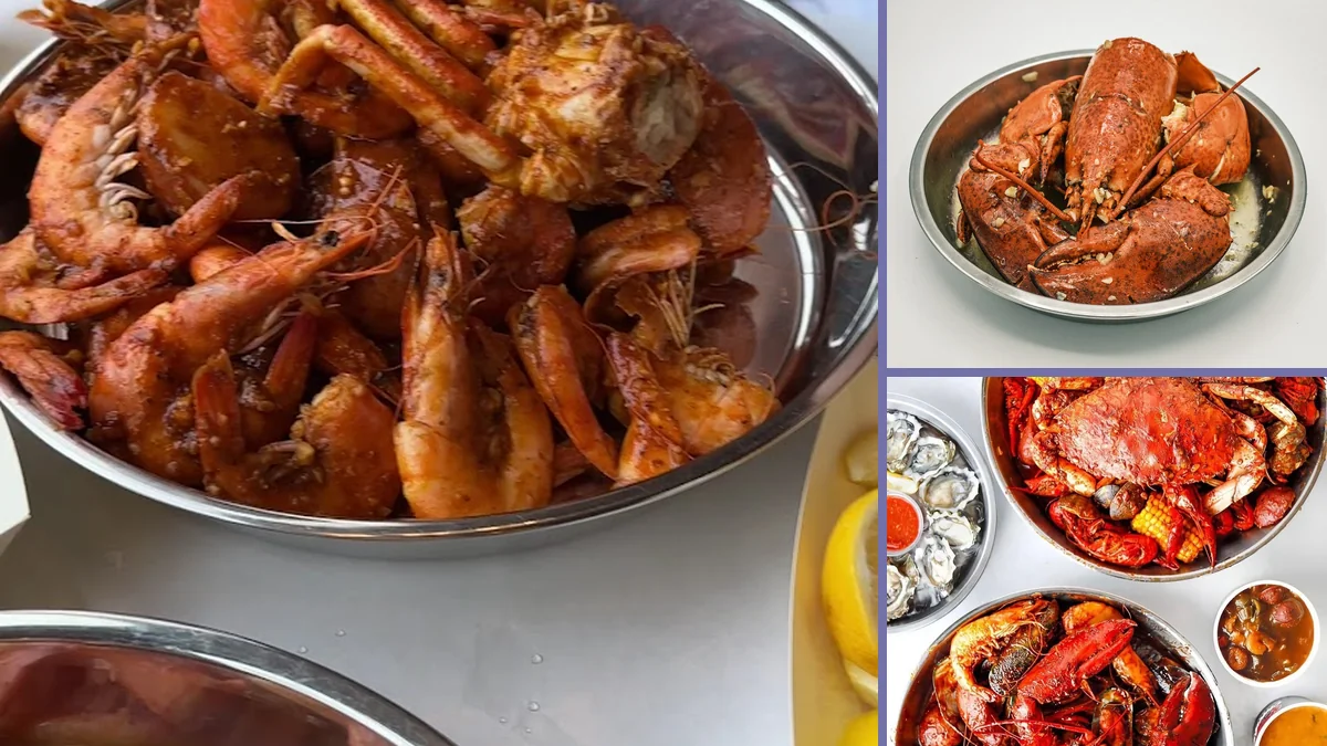 Fresh seafood dishes ready for dine-in service.